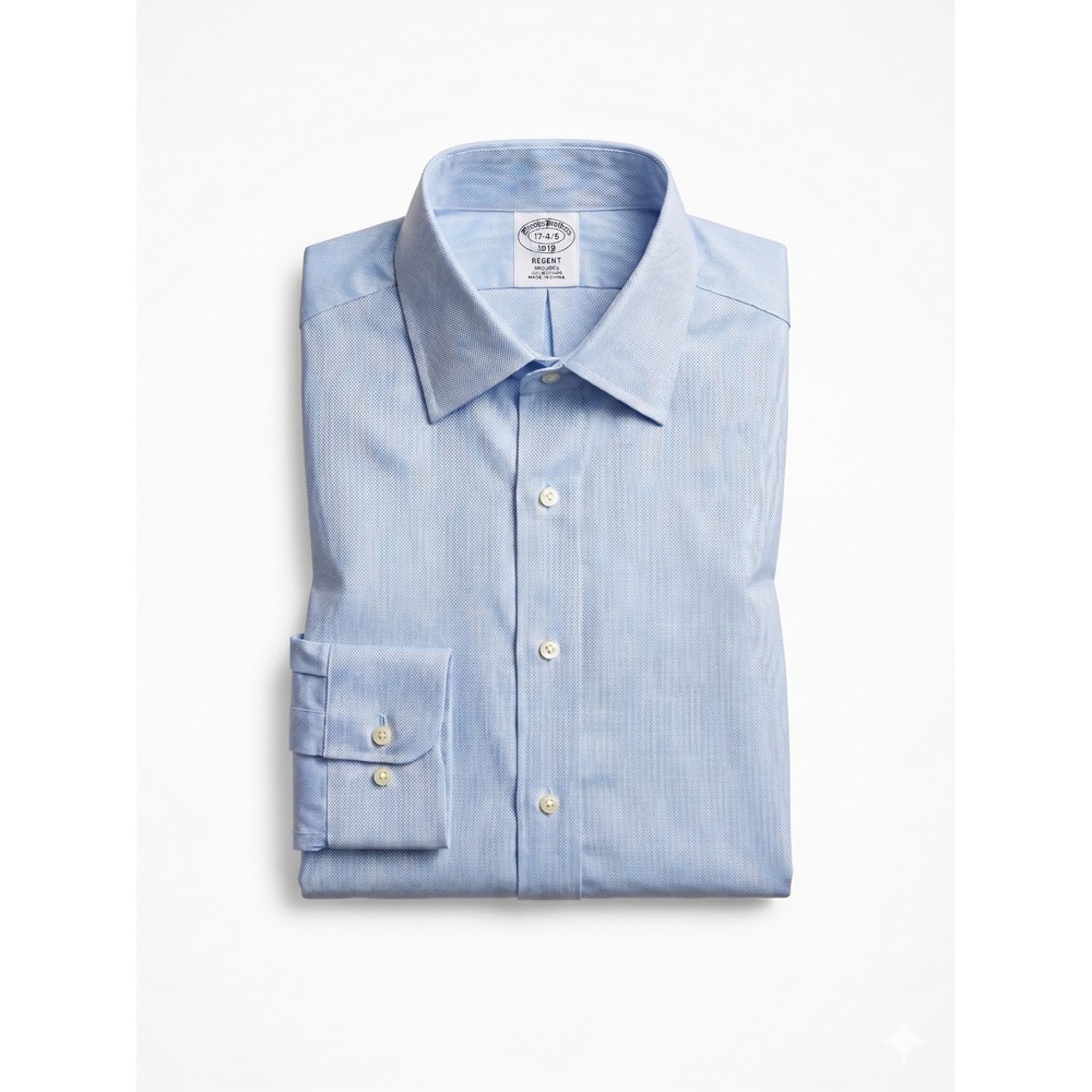 Brooks Brothers Regent Non-Iron Dress Shirt 17 Light Blue Old Money Ivy League - Picture 2 of 4